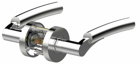 Jigtech JTF1065 - Ultro Door Handles Lever on Rose Dual Polished / Satin Chrome