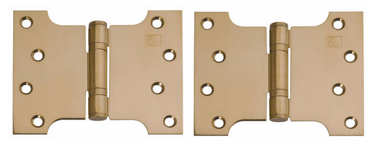 Brass Plated Stainless Steel Parliament Door Hinges Button Tipped 4 x 4" 5"& 6"