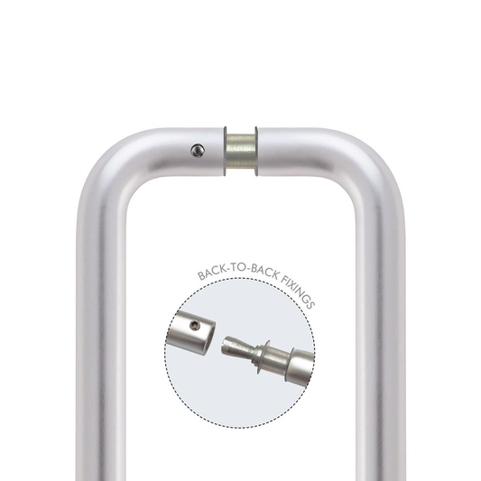 19mm D Shaped Back To Back Stainless Steel Pull Handles - Various Sizes - 120A-E