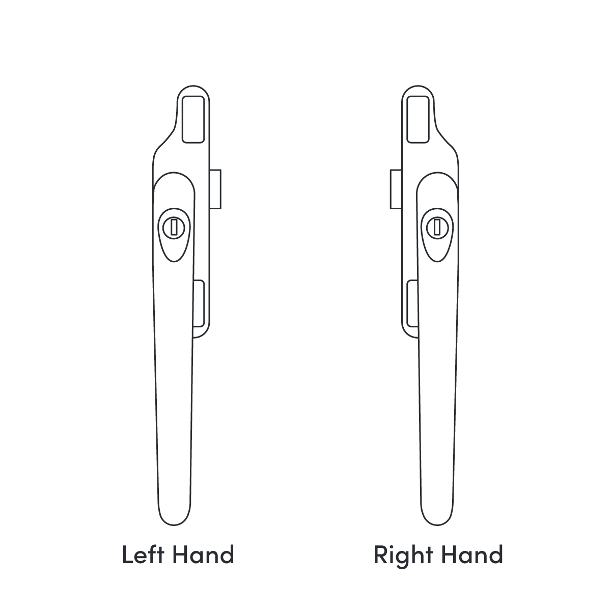 Cadenza Aluminium Window Handle Tongue (spade) Driven Silver - Left Hand