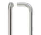 Pair Of Back To Back D Shaped Door Pull Handle Satin Stainless Steel 19 x 425mm