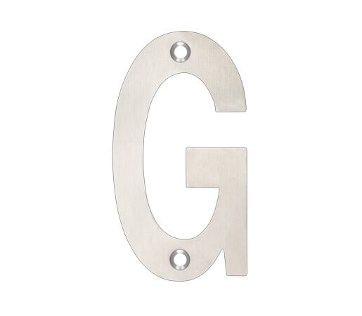 Satin Stainless Steel House Door Signage Letters 102mm 4" ( A B C D E F G )