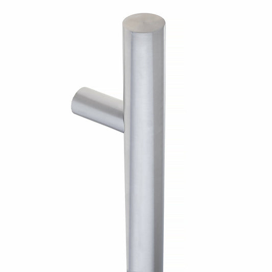Pair Of Satin Stainless Steel Straight T Bar Guardsman Pull Handles 600 x 22mm