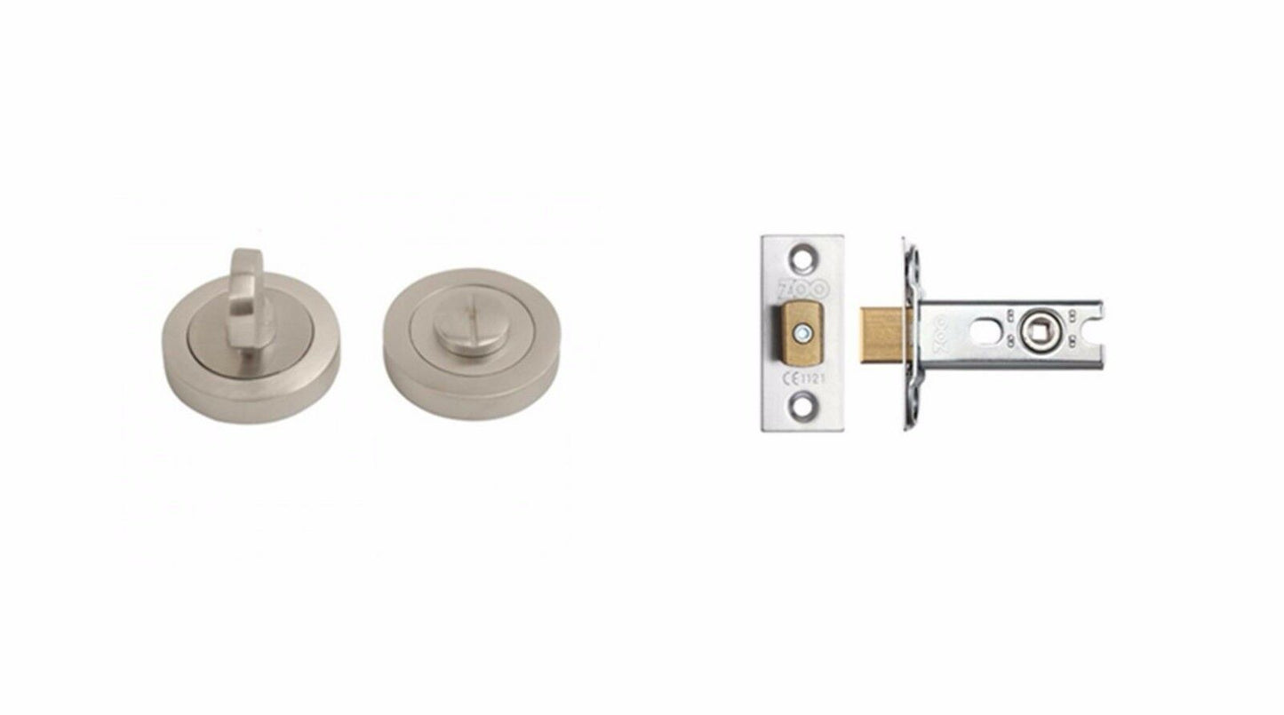 Polished Chrome Bathroom Thumb Turn Release + 64mm Deadbolt Lock Toilet Door Set