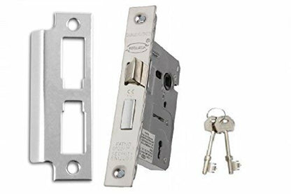High Quality Reversible 3 Lever Mortice Door Sash Lock Polished Chrome Or Brass
