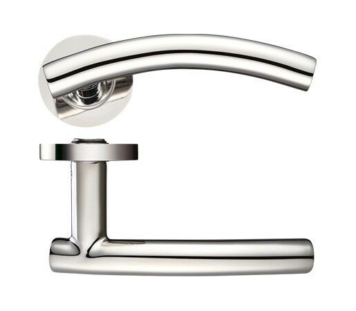 Arched T-Bar Internal Door Handles Lever On Rose - Satin Stainless Steel ZCS2120