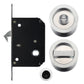 FB80 - Sliding Pocket door bathroom lock set c/w 2 flush pulls & end finger pull