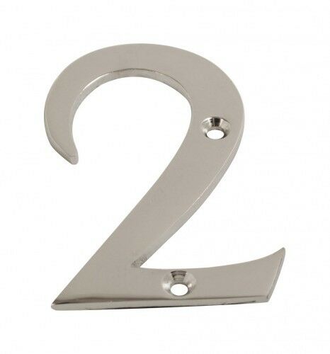 Polished Chrome House Front Door Numbers / Numerals  75mm 3"