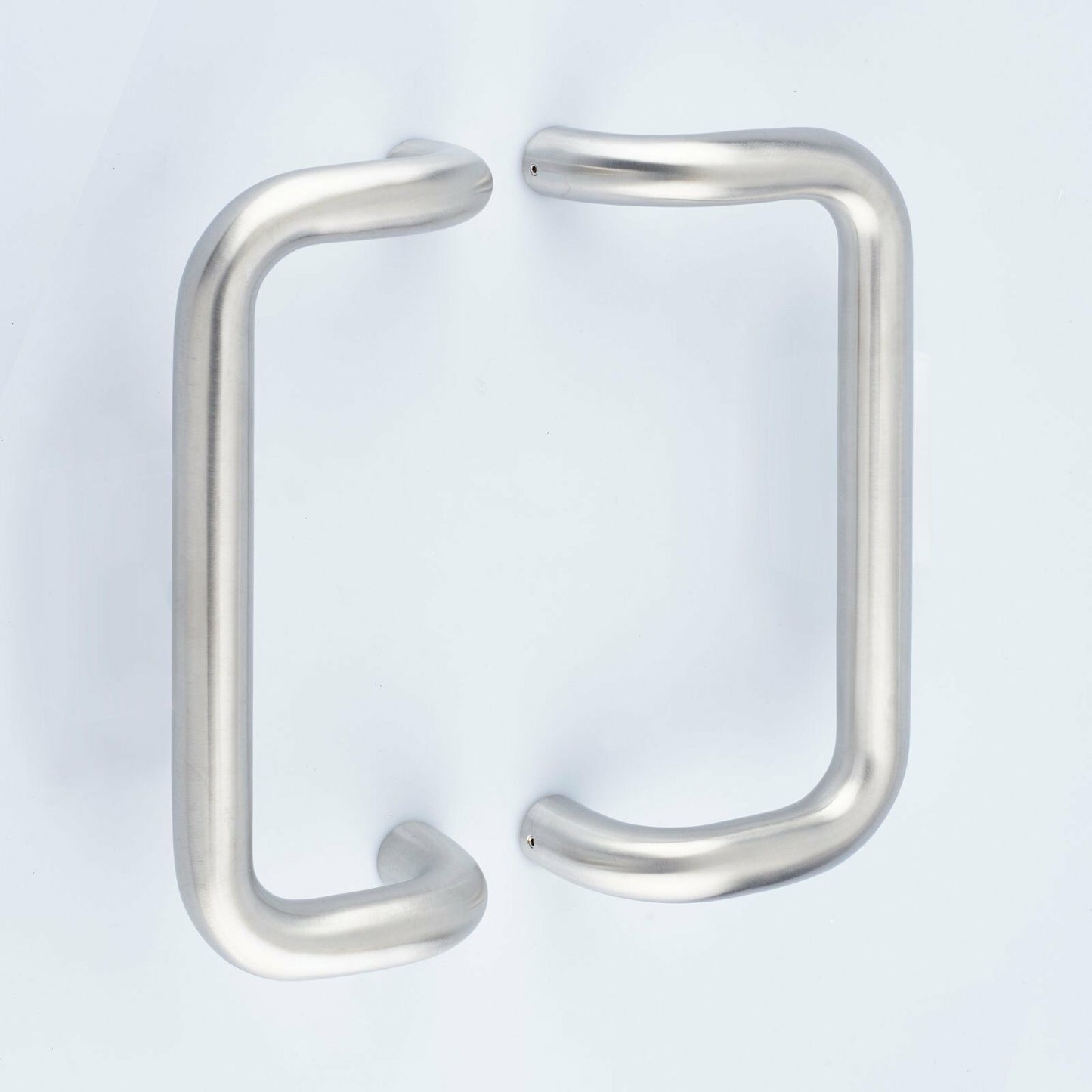 Pair Of Satin Stainless Steel Cranked Back to Back Door Pull Handle 300 x 32mm