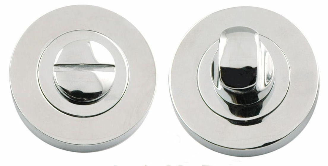 6661 - Polished Chrome Bathroom Thumb Turn & Release Twist WC Toilet Door Lock