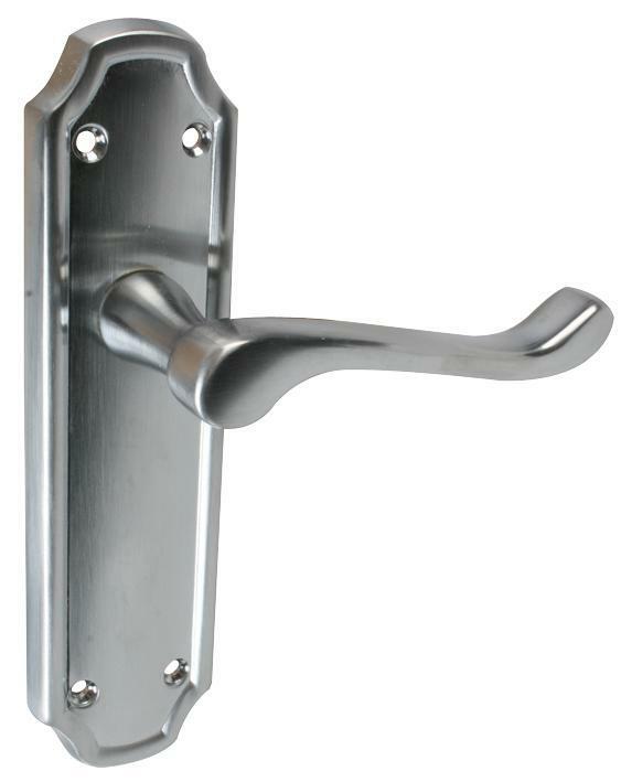 6542 - York Scroll Latch Lever Door Handle Satin Chrome 44 x 170mm Sets of 1-15