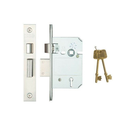 Mortice Door Sash Lock 5 Lever 64mm 2.5" or 76mm 3" Satin Stainless Steel Finish