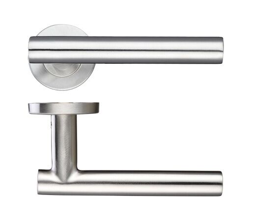 Satin Stainless Steel Bathroom Thumb Turn Lock Handle Set For 35mm Thick Door