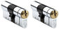 Pair Avocet ATK 3 Star Keyed Alike Anti Snap Euro Cylinder Door Lock Upvc TS007