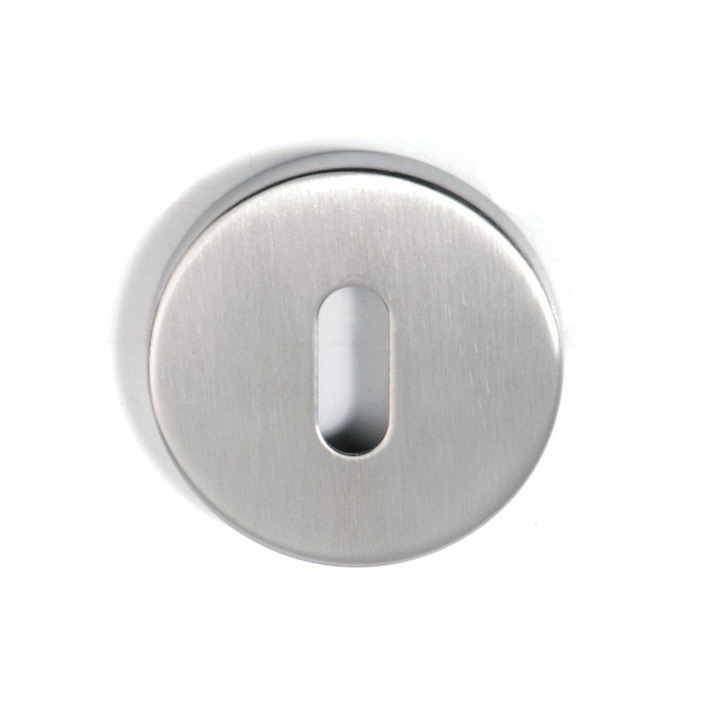 Single (1) Door Lock Keyhole Cover Escutcheon Satin Stainless Steel Finish