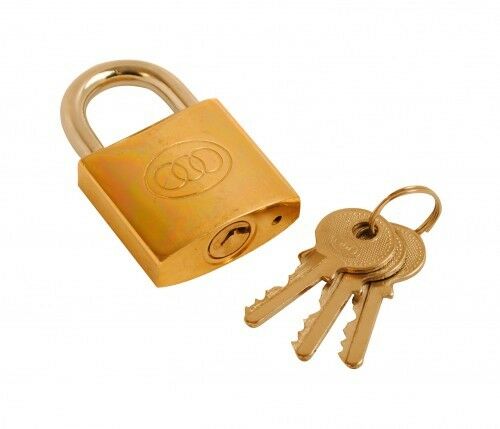 Tri Circle Brass Body Padlock Keyed Alike 50mm Complete With Thee Keys