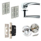 Vesta Polished Chrome Internal Door Handle Packs - Latch, Lock & Bathroom Packs