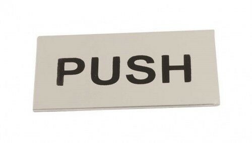 Silver Aluminium Push & Pull Self Adhesive Signs 40mm x 75mm **FREE SHIPPING**