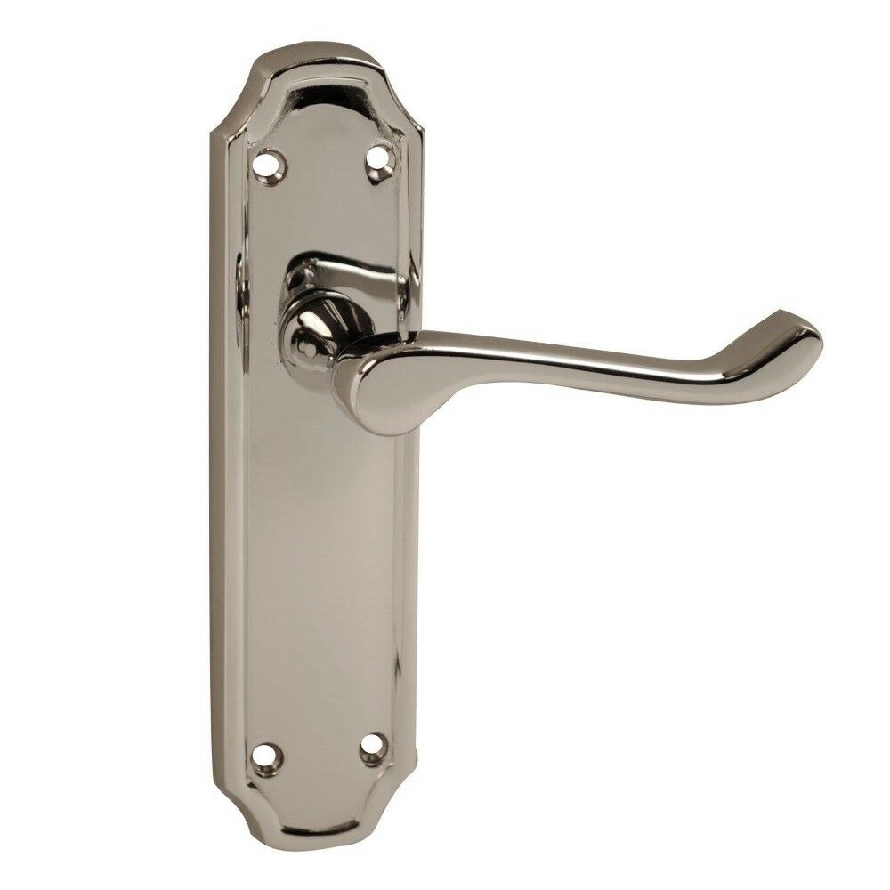6541 - Scroll Latch Lever Door Handle Polished Chrome 44 x 170mm Sets of 1-20