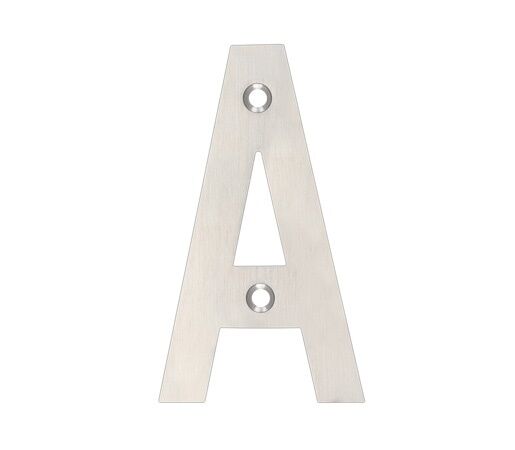 Satin Stainless Steel House Door Signage Letters 102mm 4" ( A B C D E F G )