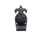 FF10 - 5" Black Antique Cast Iron Fleur De Lys Keyhole Door Cylinder Cover