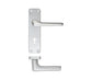 ZCA21 - Pair Of Satin Aluminium Lever Door Handles on Backplate Lock Profile Set