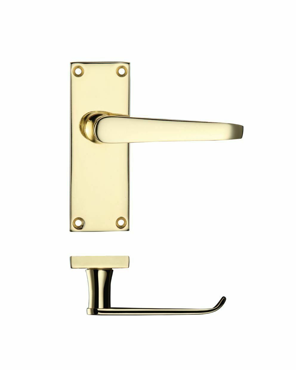 Door Handles Victorian Polished Brass Straight Internal Door Handle 1-16 Pairs