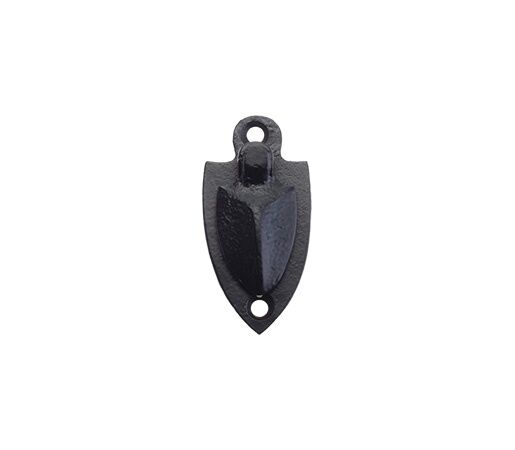 FF04 - 2" Black Antique Cast Iron Keyhole Door Shield Escutcheon With Cover