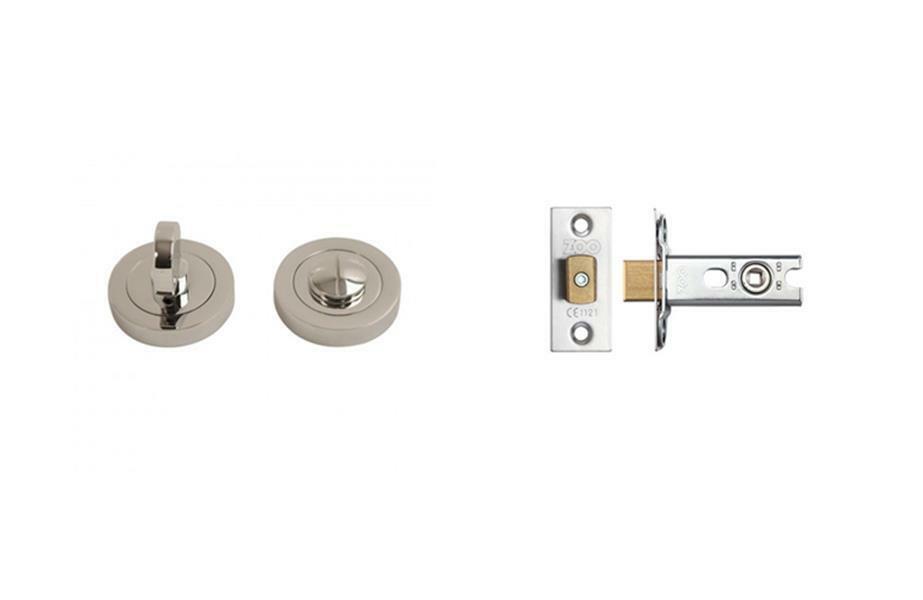 Satin Chrome Bathroom Thumb Turn Release + 64mm Deadbolt Lock Toilet Door Set