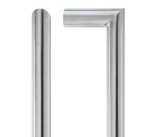 Pair Of Mitred Straight Door Pull Handle Satin Stainless Steel Finish 600 x 19mm