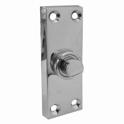 Front Door Bell Push - 80mm x 30mm - Polished Chrome/Satin Chrome or Brass