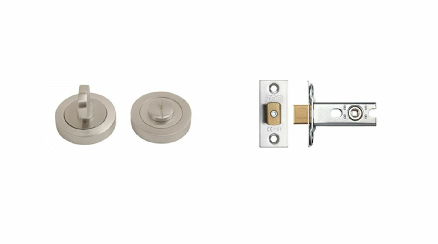Polished Brass Bathroom Thumb Turn Release + 76mm Deadbolt Lock Toilet Door Set