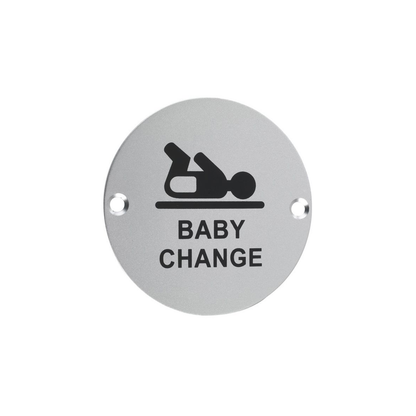 3" Stainless Steel WC Toilet Door Signs Symbol MALE, FEMALE, DISABLED or BABY CHANGE
