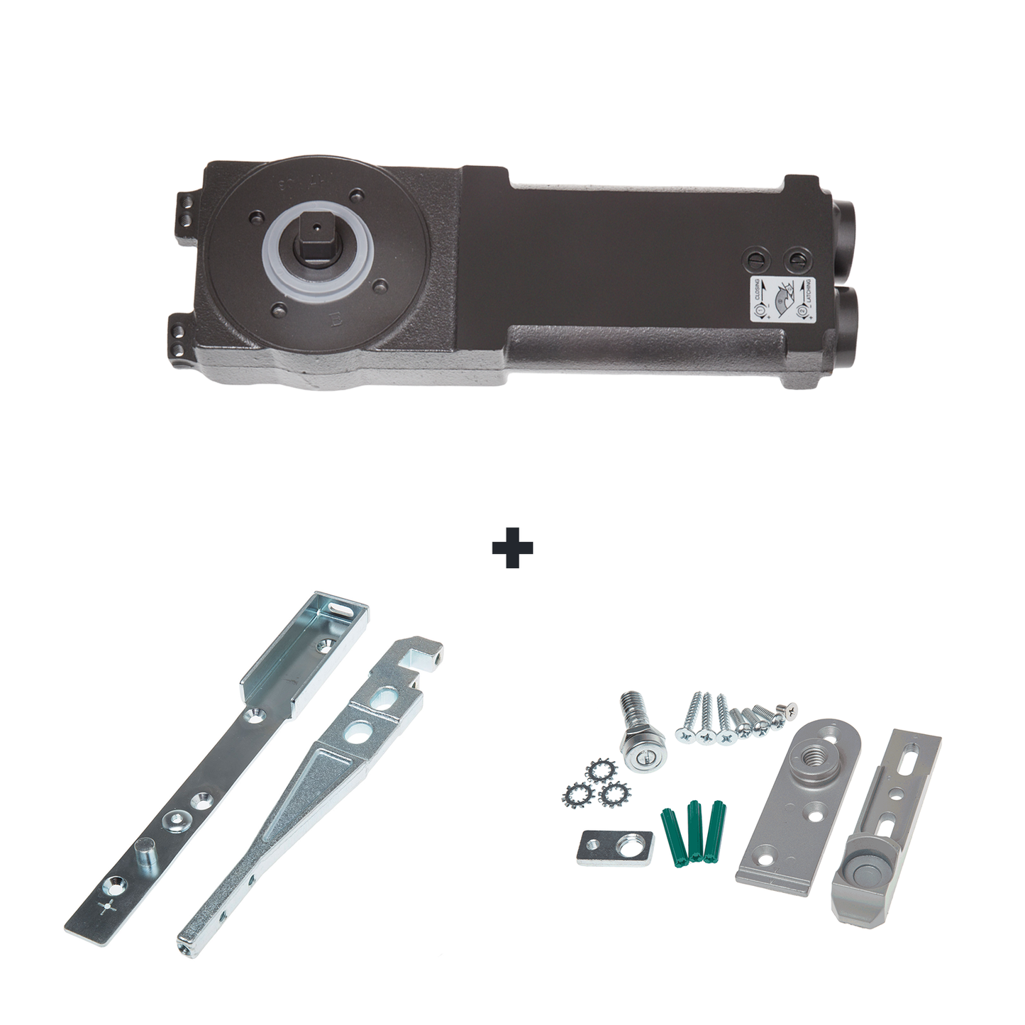 8000 Series (5mm Extended) Spindle Concealed Transom Aluminium Door Closer - Complete Kit