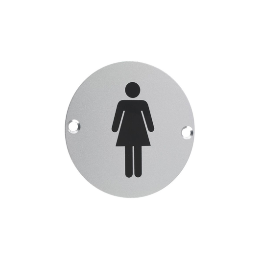 3" Stainless Steel WC Toilet Door Signs Symbol MALE, FEMALE, DISABLED or BABY CHANGE