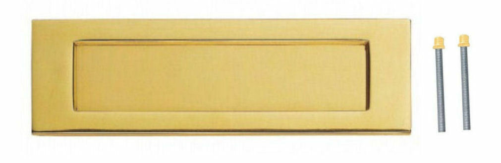 Polished Brass Letter Plates 3 Sizes 10x3" 12x4" 16x5" Door Post Box Letterplate