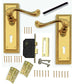 Polished Brass Georgian Door Handle Packs Lever LOCK, LATCH PRIVACY or BATHROOM