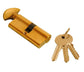 Euro Profile Cylinder + Key or Turn UPVC Door Lock Brass or Nickel inc. 3 Keys