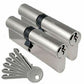 Pair of Suited / Keyed Alike Euro Cylinder Door Barrel Locks - Various Sizes