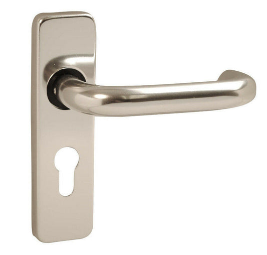 Aluminium Return to Door Lever Latch Door Handles Lock Euro Oval Bathroom - SAA