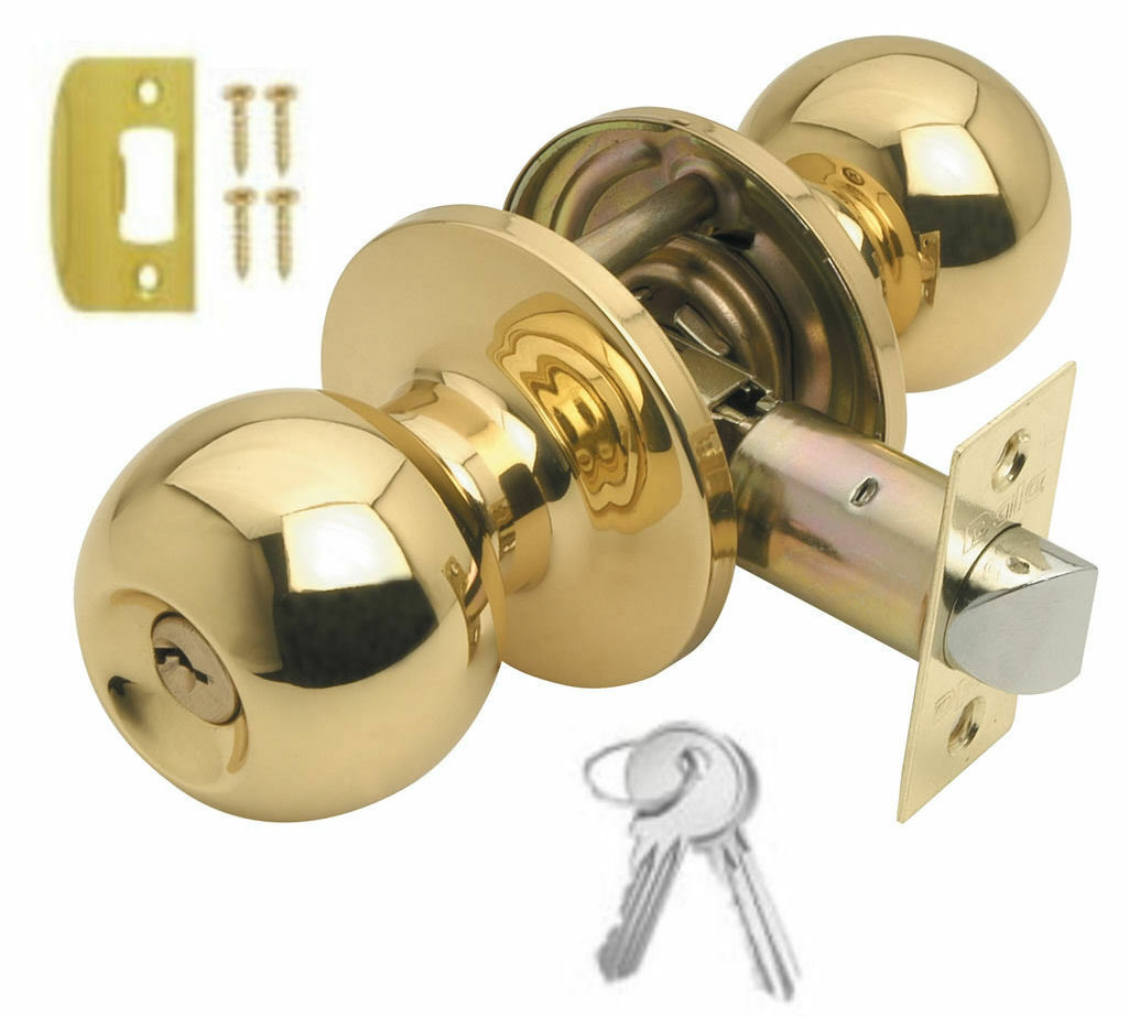 BALA Polished Brass Ball Knobset Door Knobs Sets PASSAGE, PRIVACY or ENTRANCE