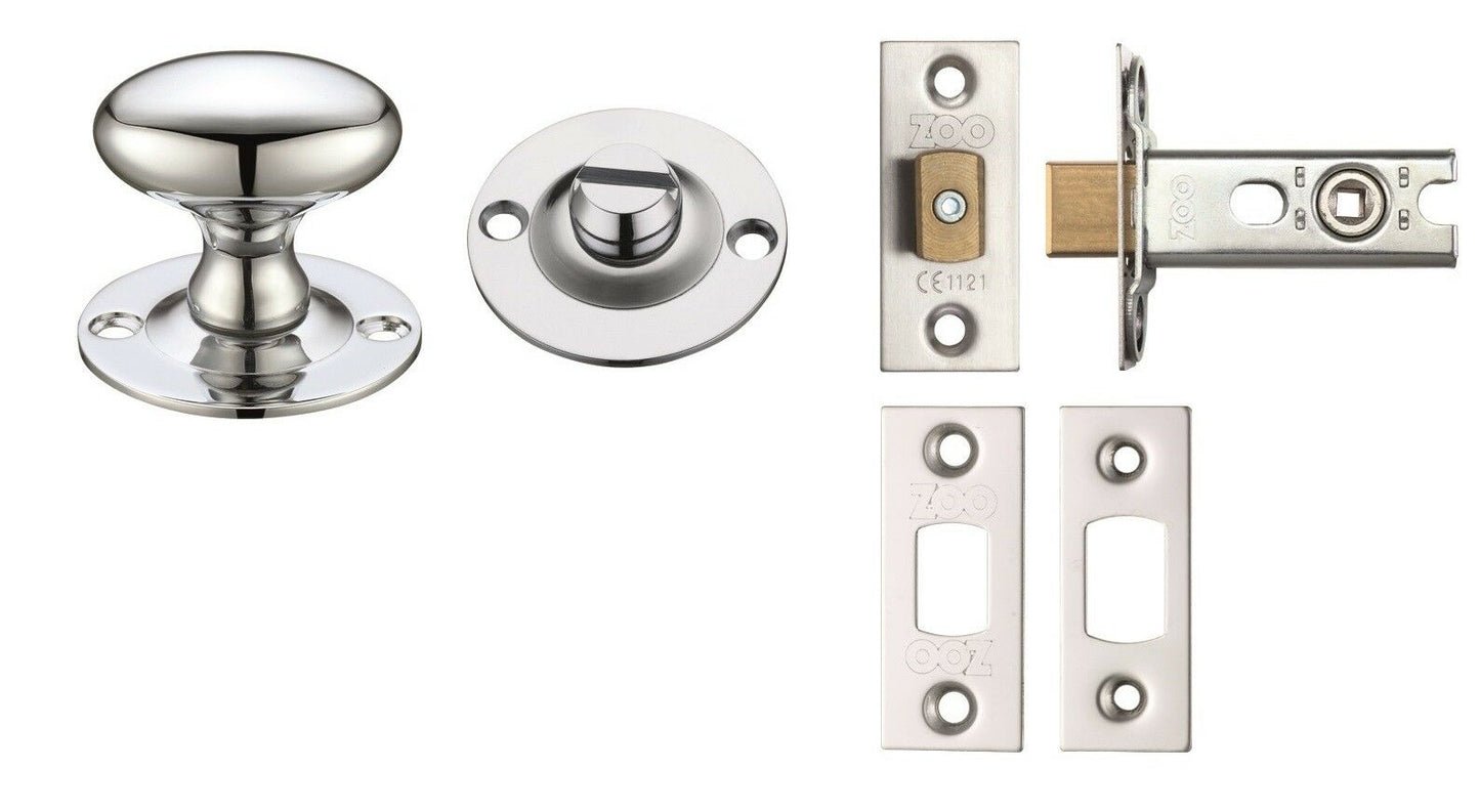 Oval Thumbturn with External Coin Release & Deadbolt 64mm / 76mm Polished Chrome