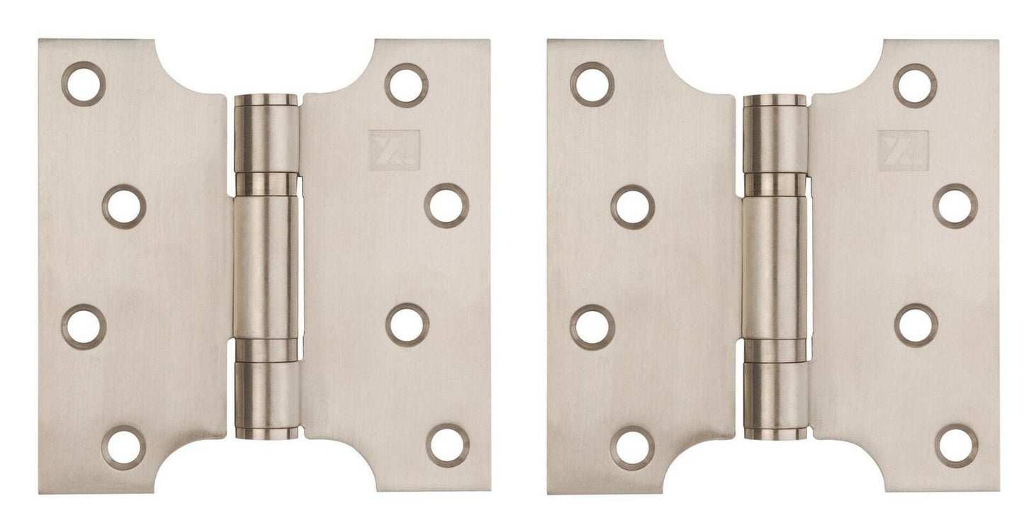 BRASS/POLISHED/SATIN Parliament Door Hinges Button Tipped 4 x 4",5" & 6" +Screws