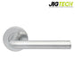 Jigtech Riva Hinge and Latch Door Handles Pack Polished And Satin Chrome Finish