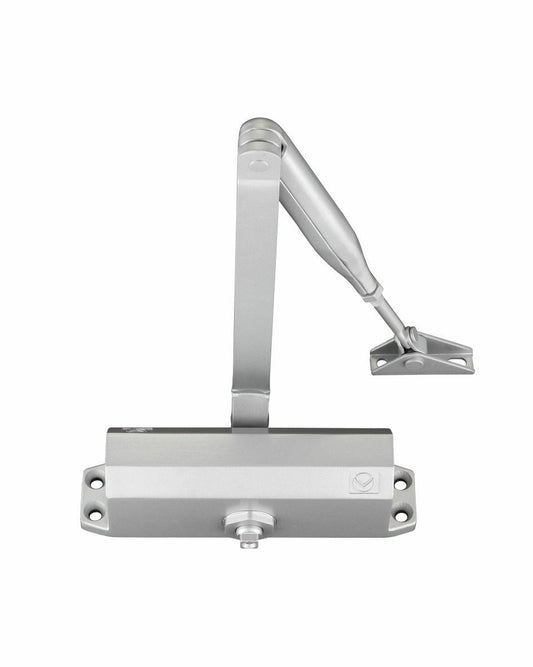 Size 3 Fixed Power Door Closer Silver Arm and Body Including PA Bracket