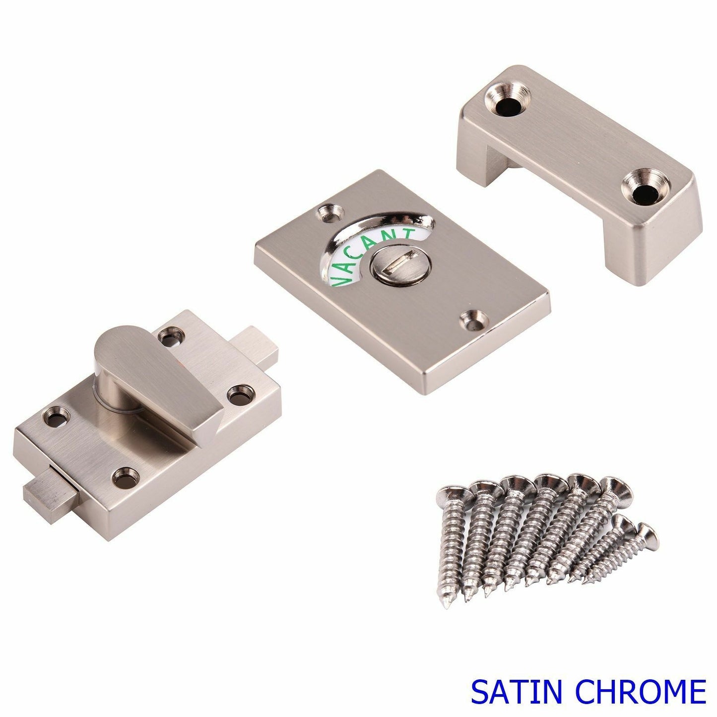 Satin /Chrome / Brass Indicator Bolt Vacant/Engaged Bathroom WC Toilet Door Lock