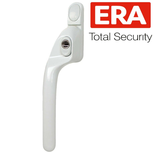 HIGH SECURITY WHITE ERA CRANKED WINDOW HANDLE Espag Offset Key Locking PVC Lock