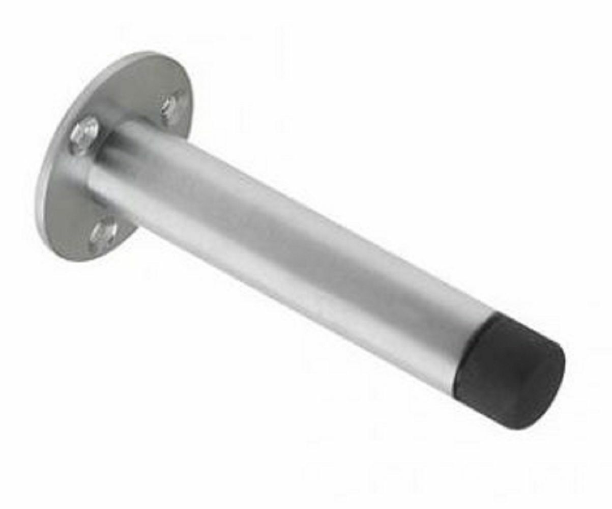 Quality Cylinder Wall Mounted Skirting Door Stop Stopper with FACE FIX Rose 90mm