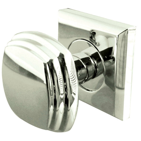 Stepped Mortice Door Knob Square Rose - Various Finishes