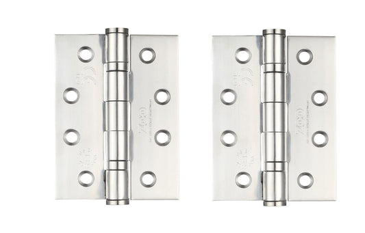 102 x 76 x 3mm Grade 13 Ball Bearing Butt Hinge, Polished Stainless Steel